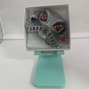 Vintage "Snake Eyes" Metal Belt Buckle With Enamel Colors